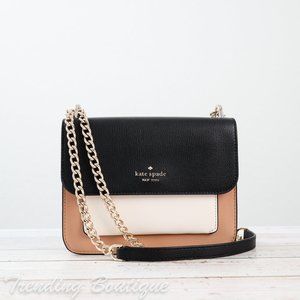 NWT Kate Spade Remi Colorblock Flap Chain Crossbody Shoulder Bag in Neutral